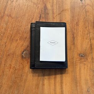 Fossil Black Leather Card Holder
